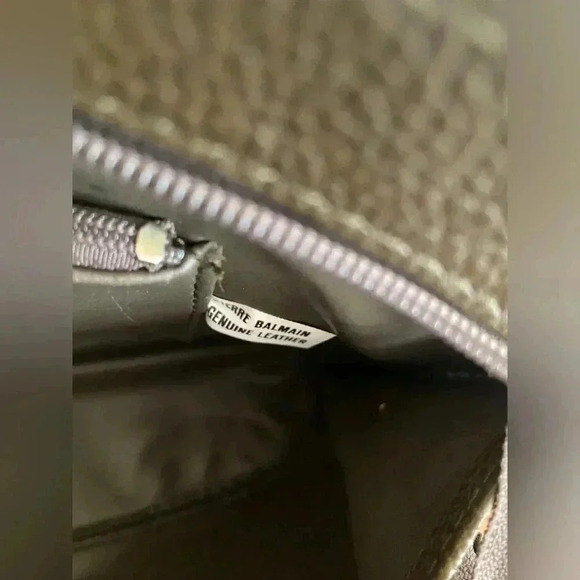 BALMAIN Vintage Leather Hunter Green Purse - Picture 13 of 15